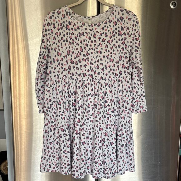 Emerald Tops - Emerald Leopard Print Tunic - Pink and White